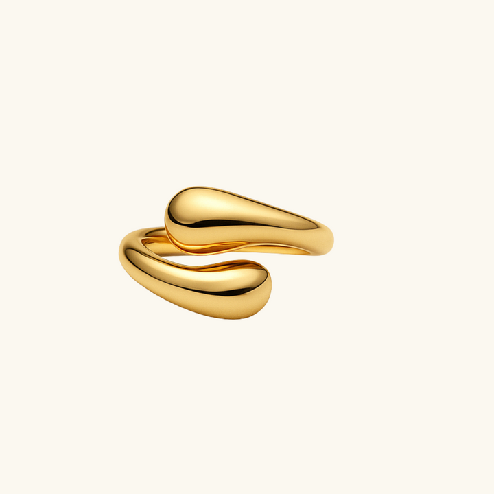 Bague sculptée dorée Cora