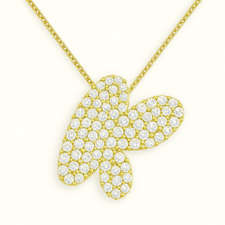Collier initiales dorées scintillantes