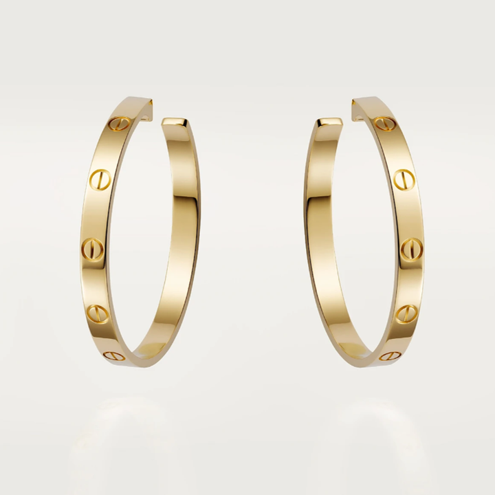 Boucles d'oreilles créoles dorées Love