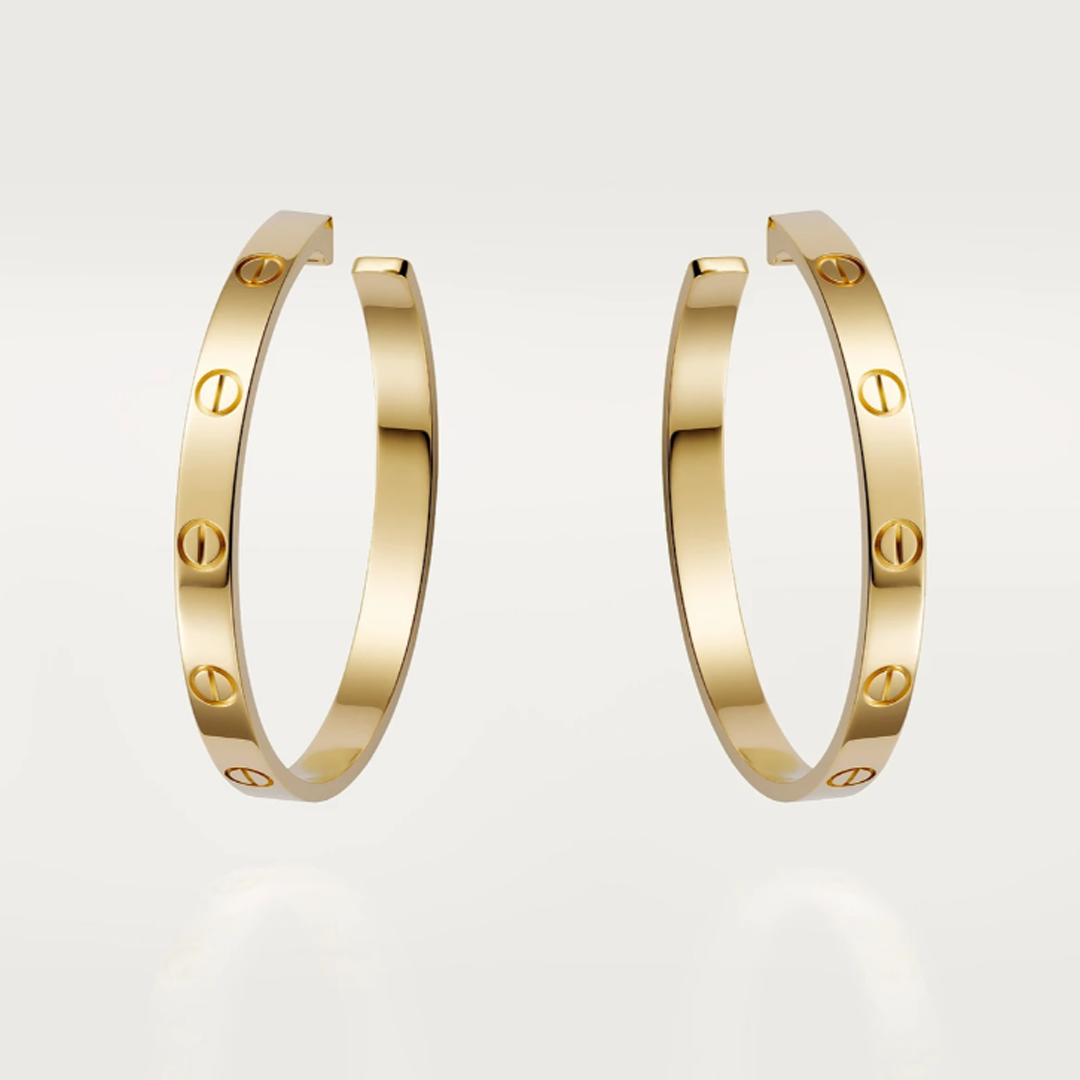 Boucles d'oreilles créoles dorées Love