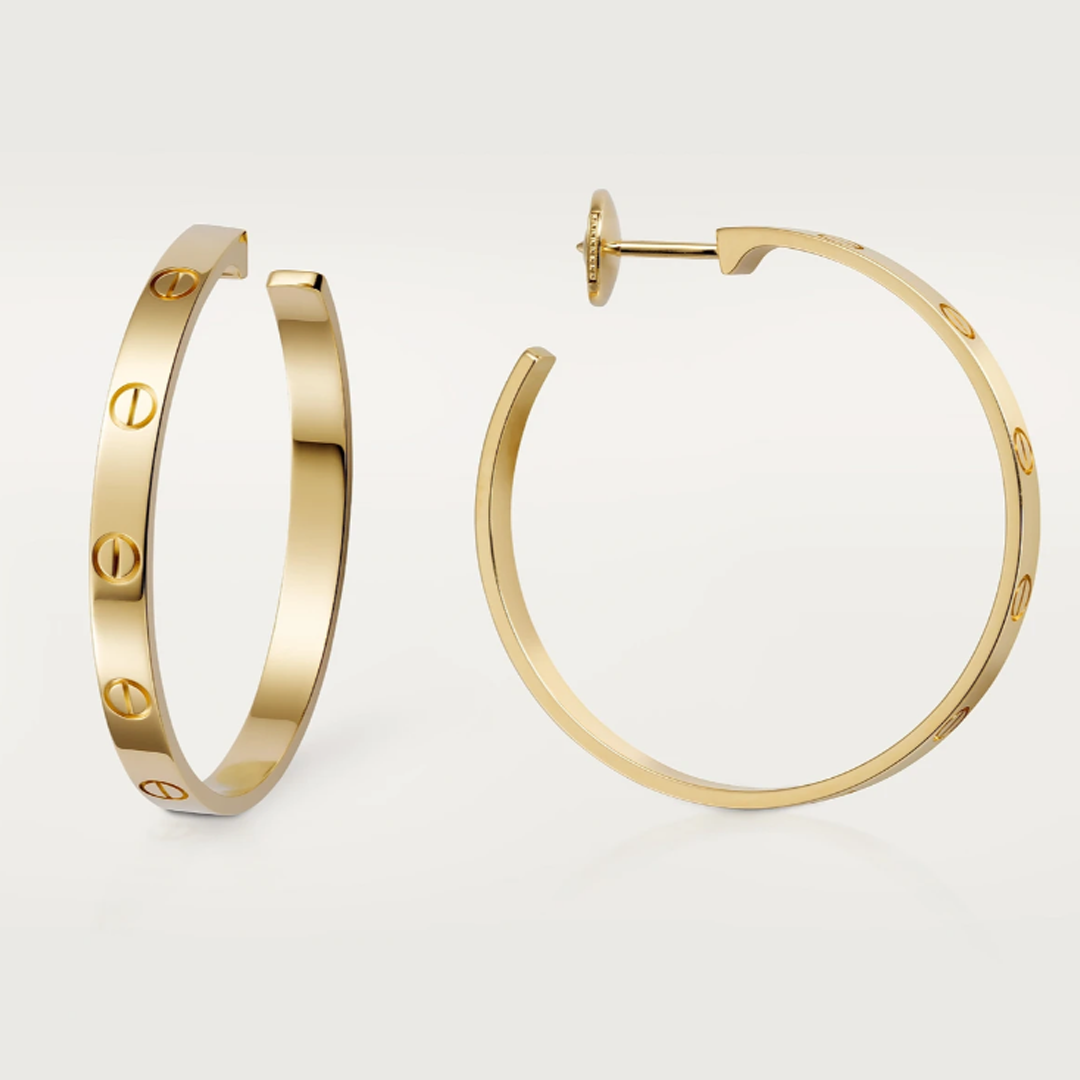 Boucles d'oreilles créoles dorées Love