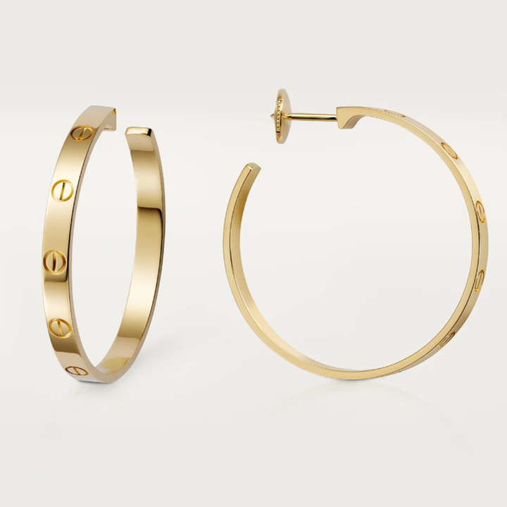 Boucles d'oreilles créoles dorées Love