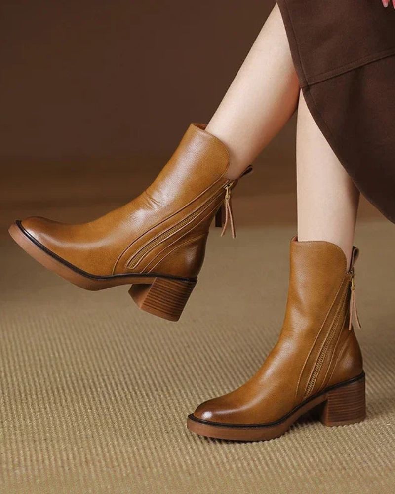 Valorine | Bottes en cuir noir