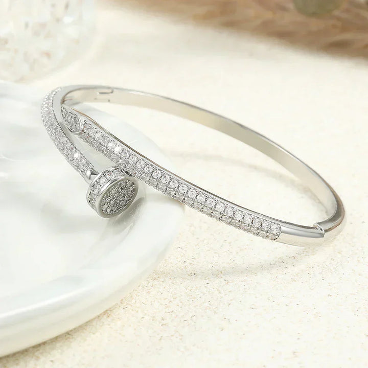Bracelet jonc clou précieux doré