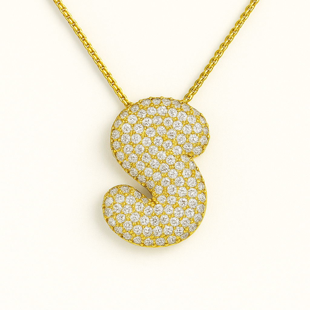 Collier initiales dorées scintillantes