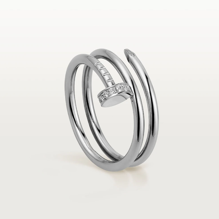 Bague dorée effet clou superposé