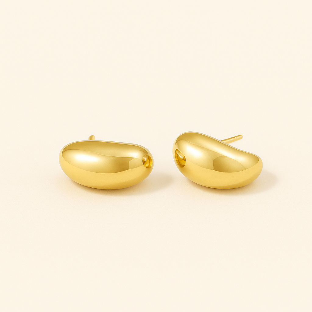 Boucles d'oreilles puces dômes dorées Celeste
