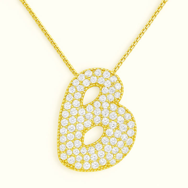Collier initiales dorées scintillantes