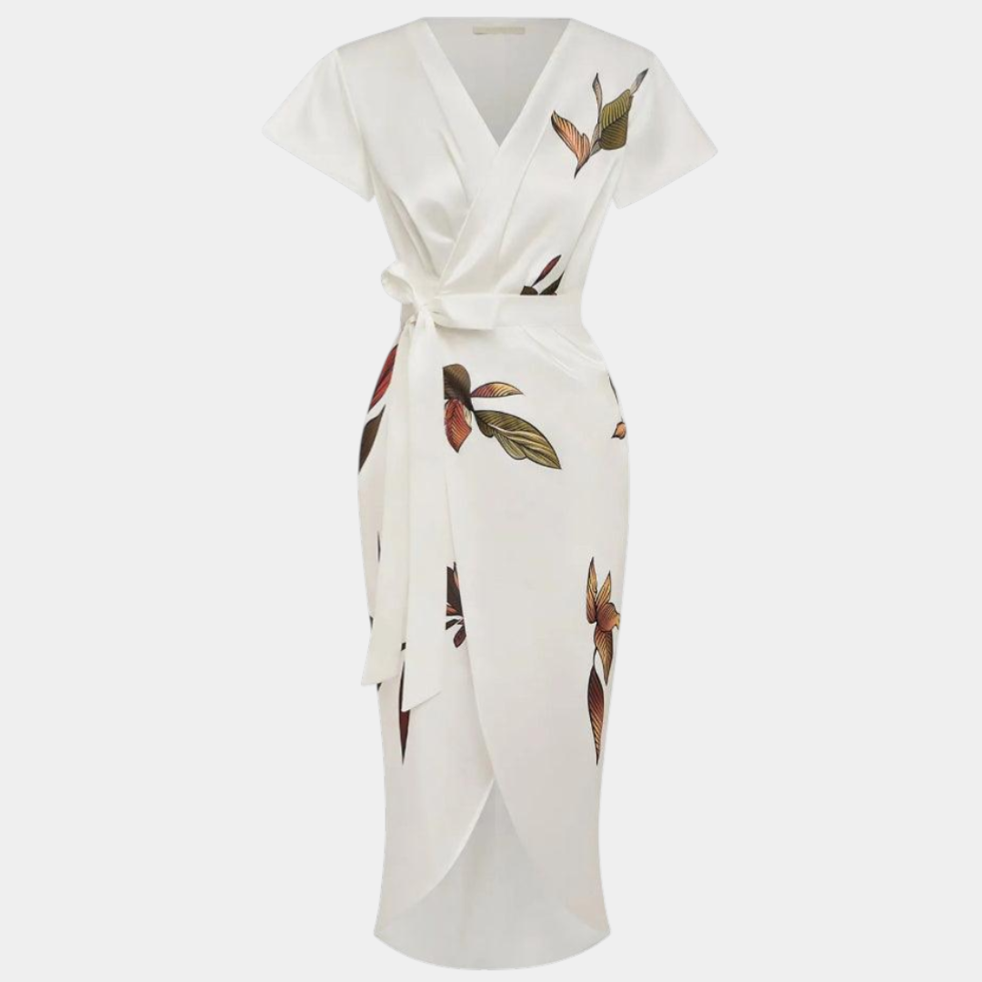 Agathe | Robe portefeuille élégante avec imprimé floral