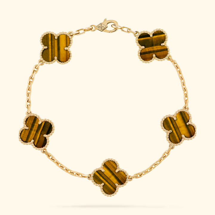 Bracelet trèfles dorés délicats