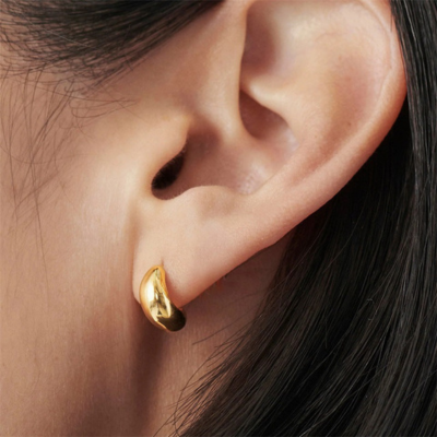 Boucles d'oreilles puces dômes dorées Celeste