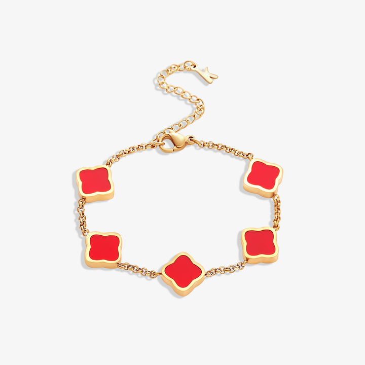 Bracelet trèfle doré élégant
