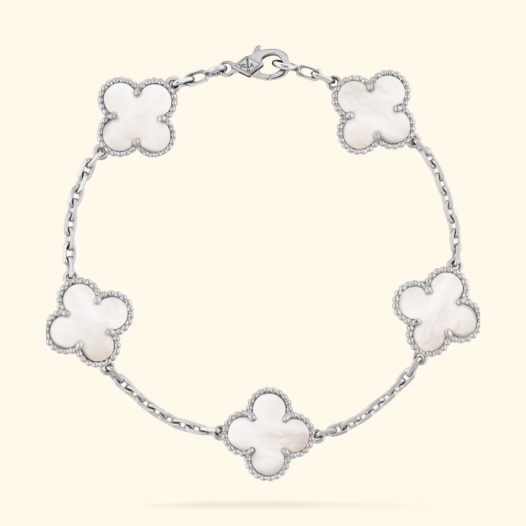 Bracelet trèfles dorés délicats