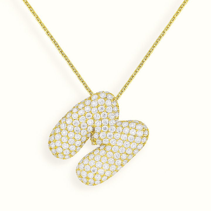 Collier initiales dorées scintillantes