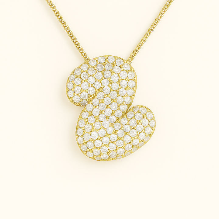 Collier initiales dorées scintillantes
