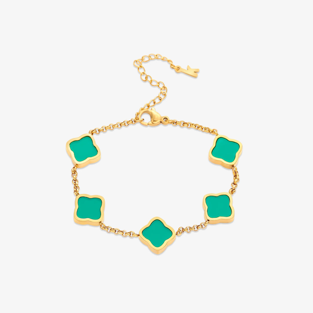 Bracelet trèfle doré élégant