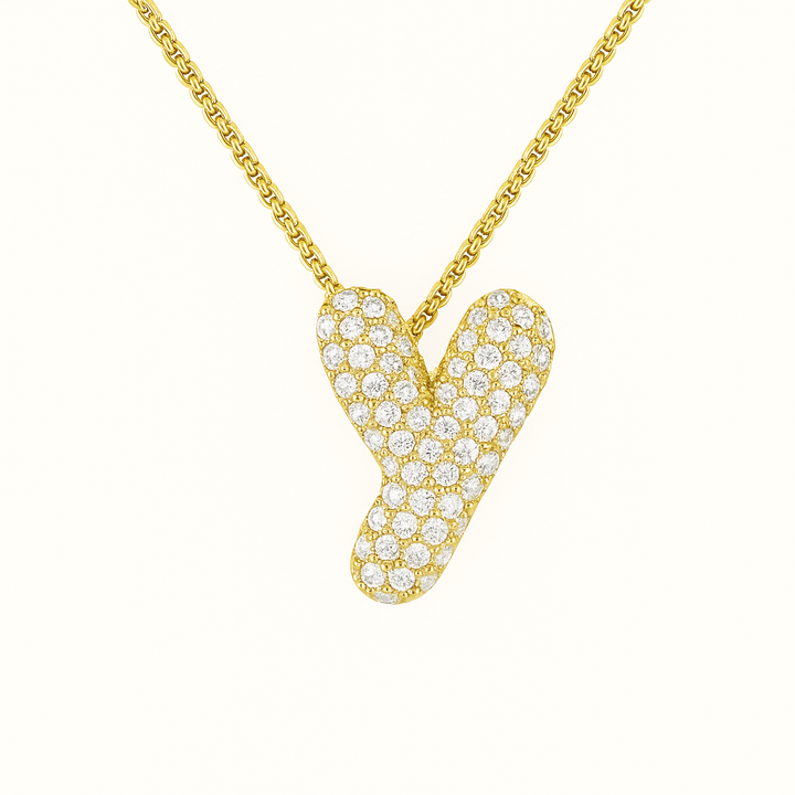 Collier initiales dorées scintillantes