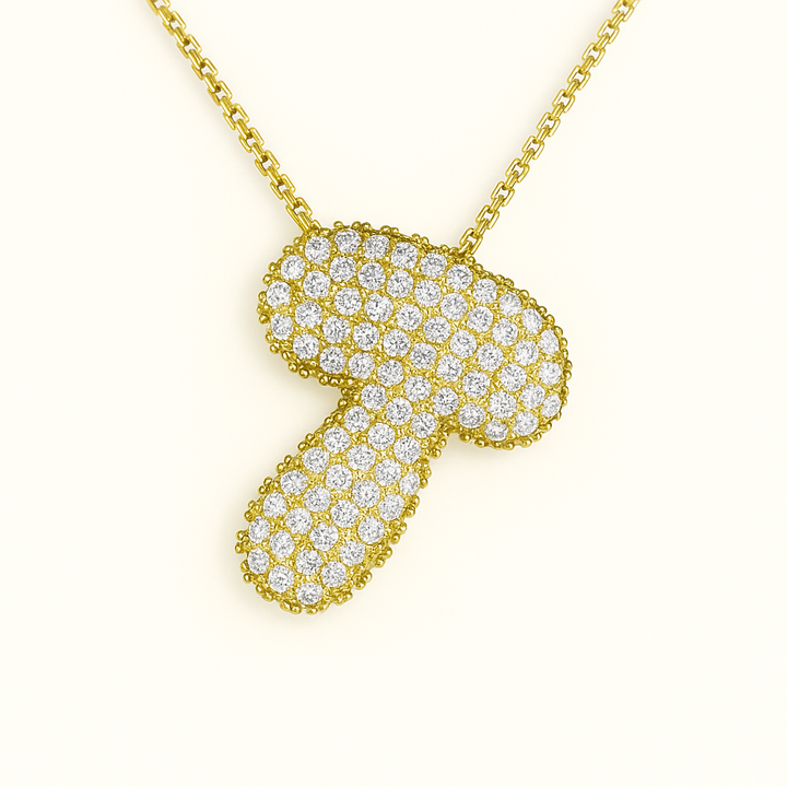 Collier initiales dorées scintillantes