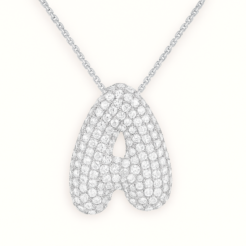 Collier initiales dorées scintillantes