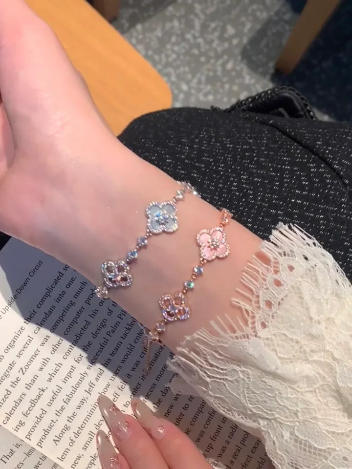 Bracelet trèfle rose Sakura