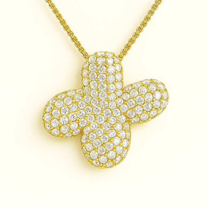 Collier initiales dorées scintillantes
