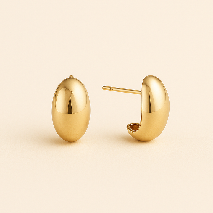 Boucles d'oreilles puces dômes dorées Celeste