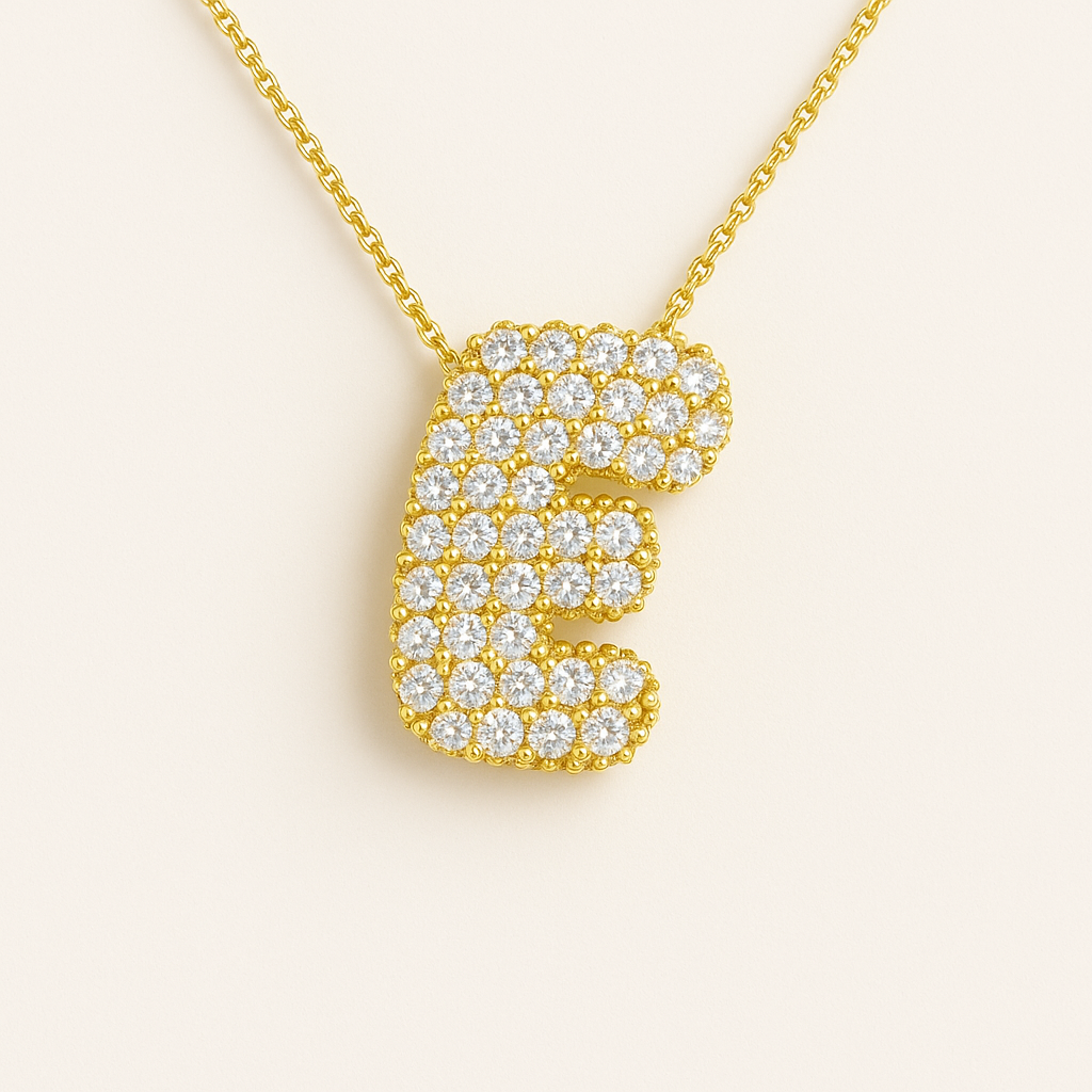 Collier initiales dorées scintillantes