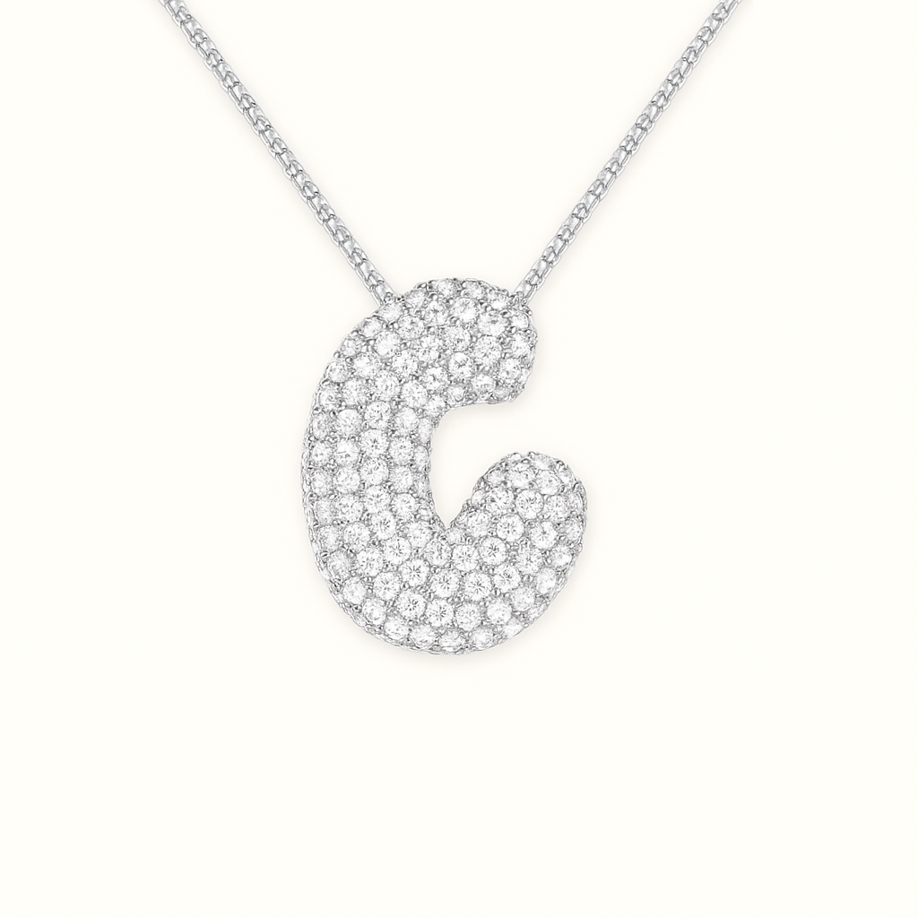 Collier initiales dorées scintillantes