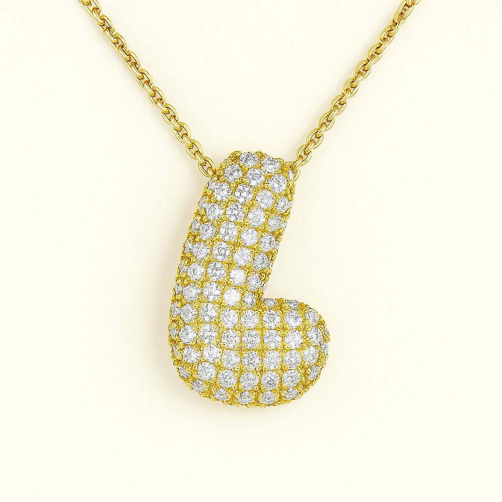 Collier initiales dorées scintillantes