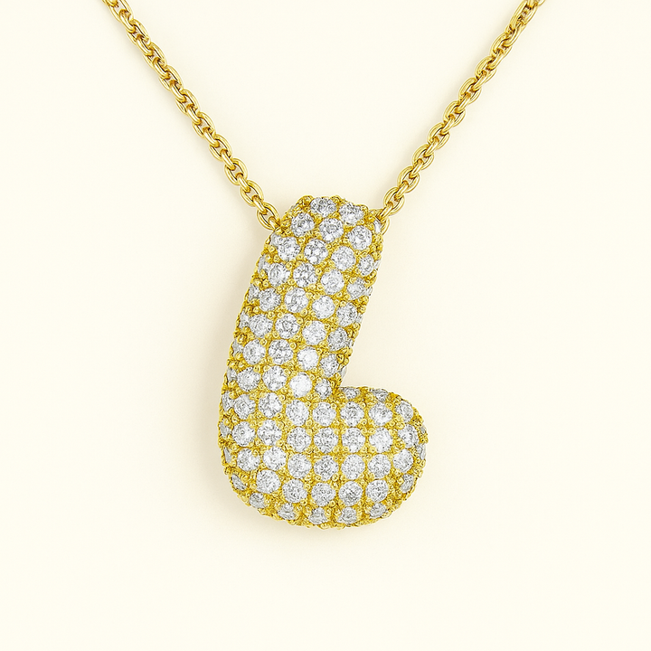 Collier initiales dorées scintillantes