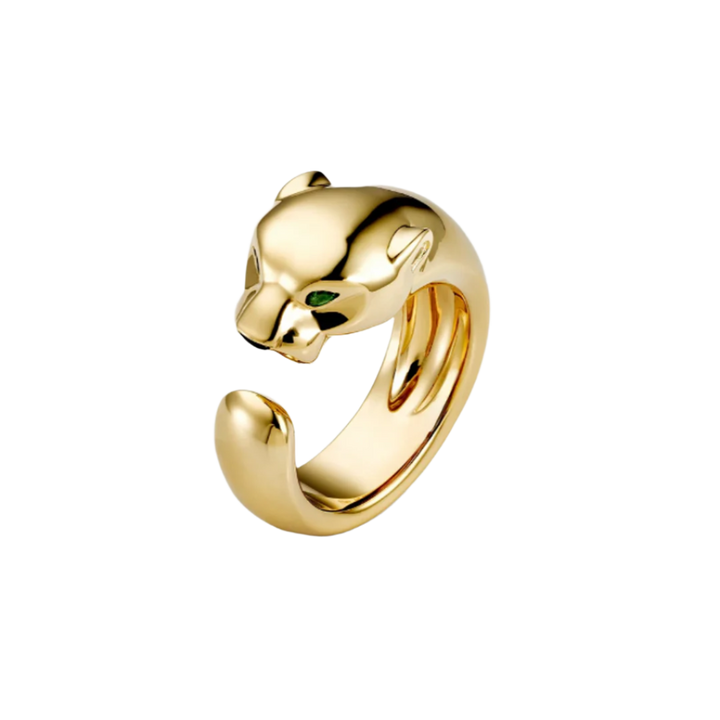 Bague dorée motif panthère