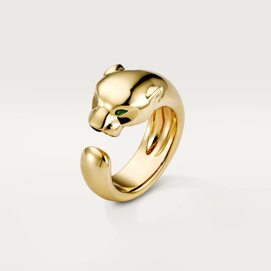 Bague dorée motif panthère