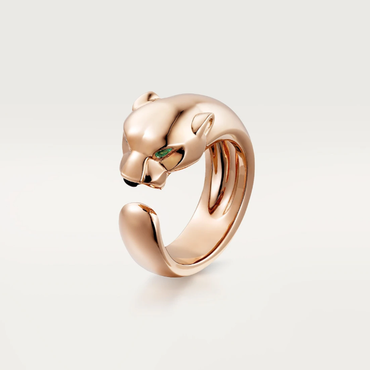 Bague dorée motif panthère