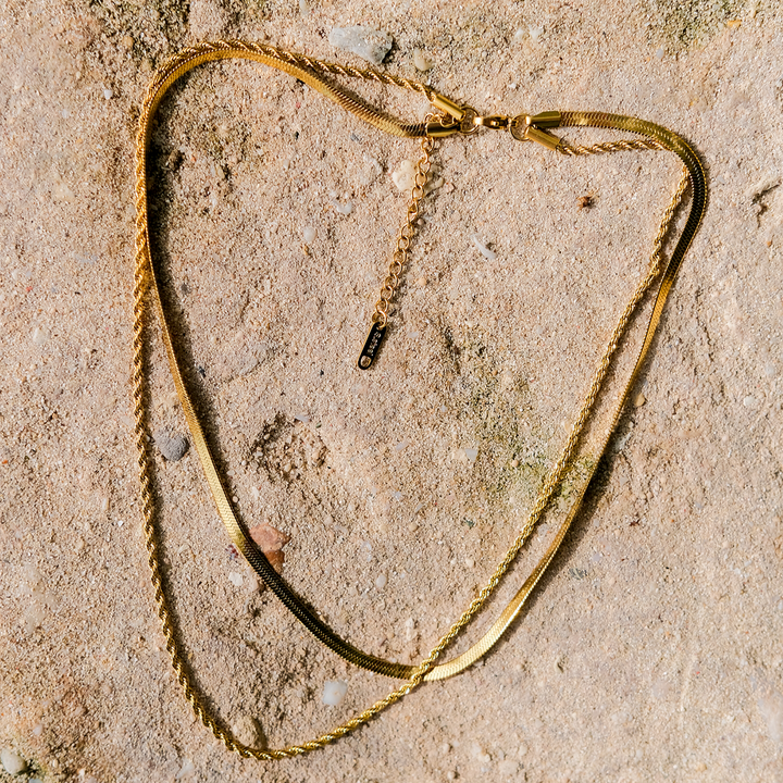 Collier double rang doré Hailey