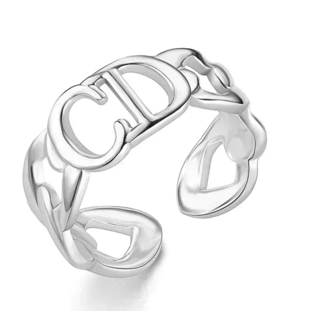 Bague maillons ouverts dorée