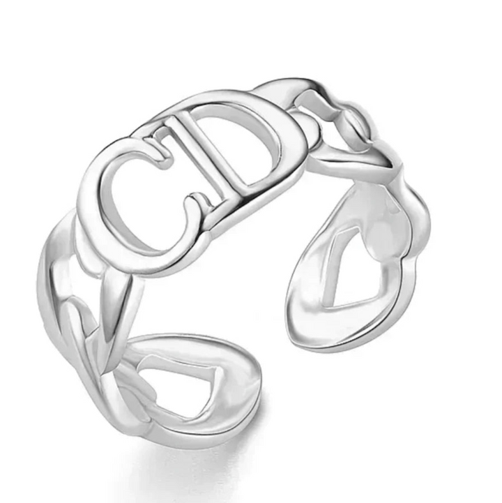 Bague maillons ouverts dorée