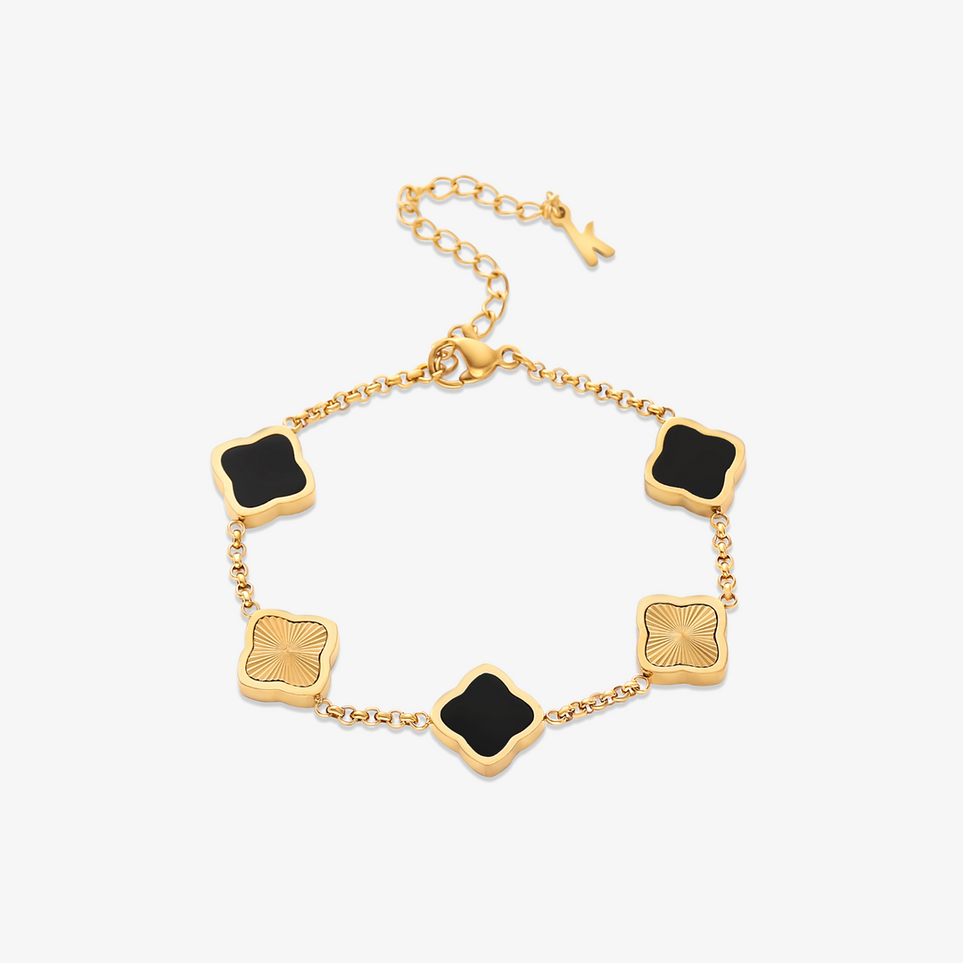 Bracelet trèfle doré élégant