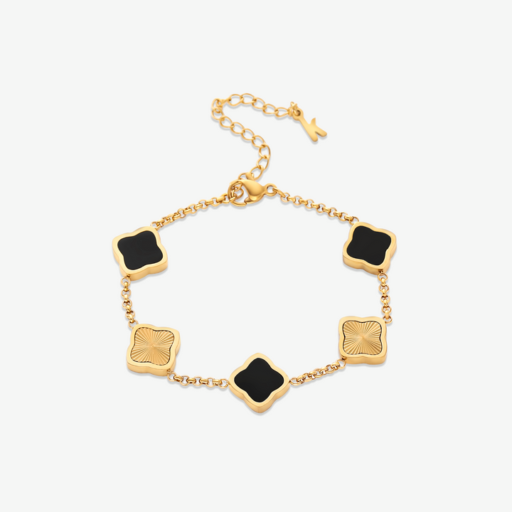 Bracelet trèfle doré élégant