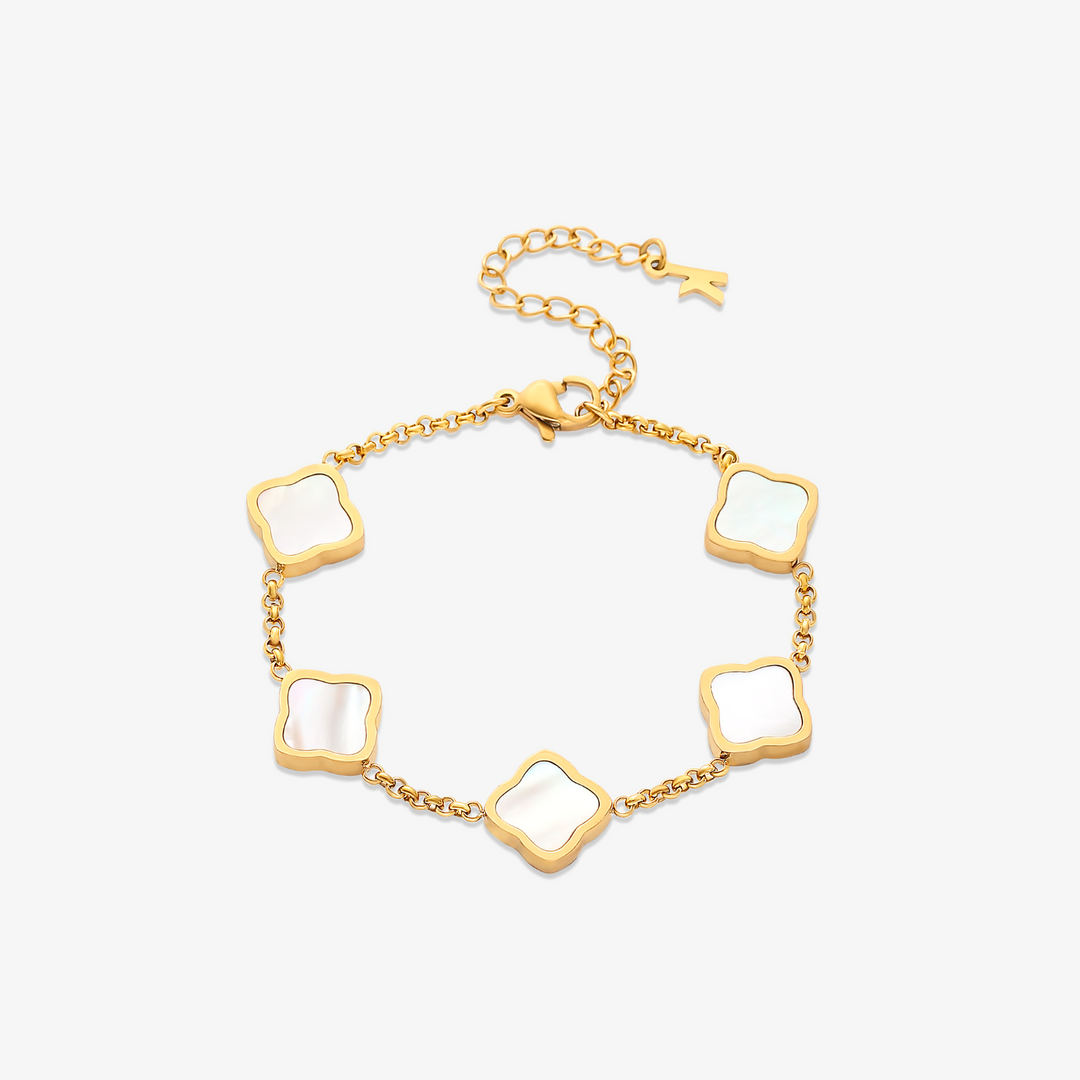 Bracelet trèfle doré élégant