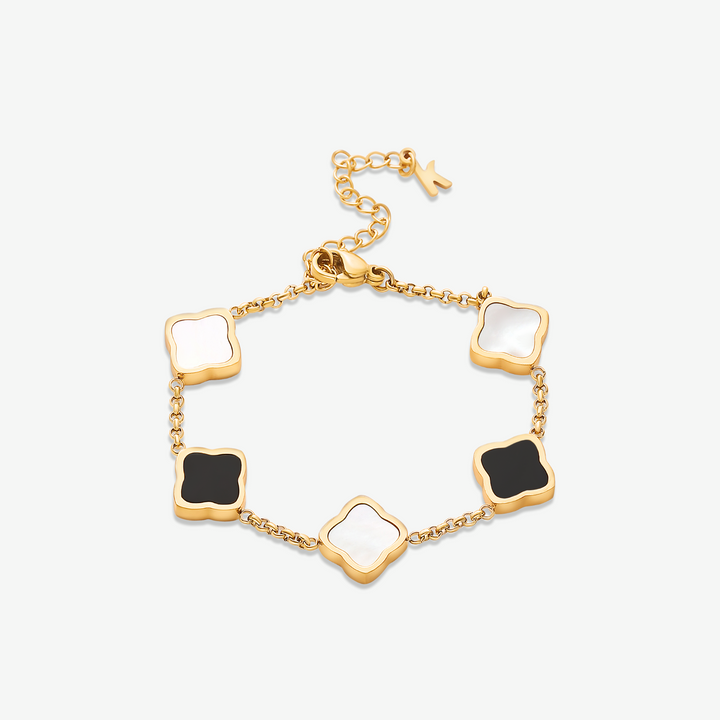 Bracelet trèfle doré élégant