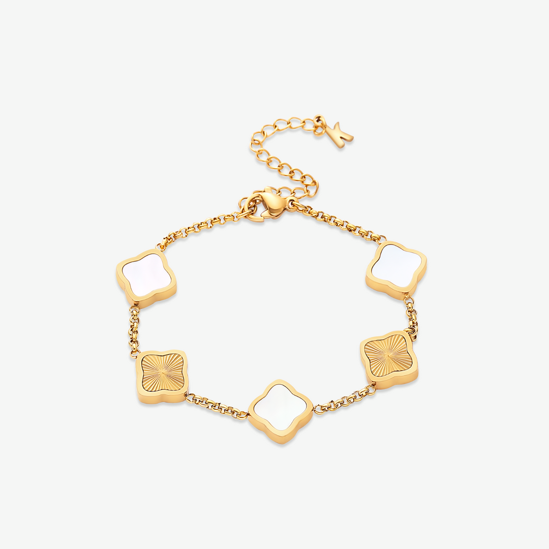 Bracelet trèfle doré élégant