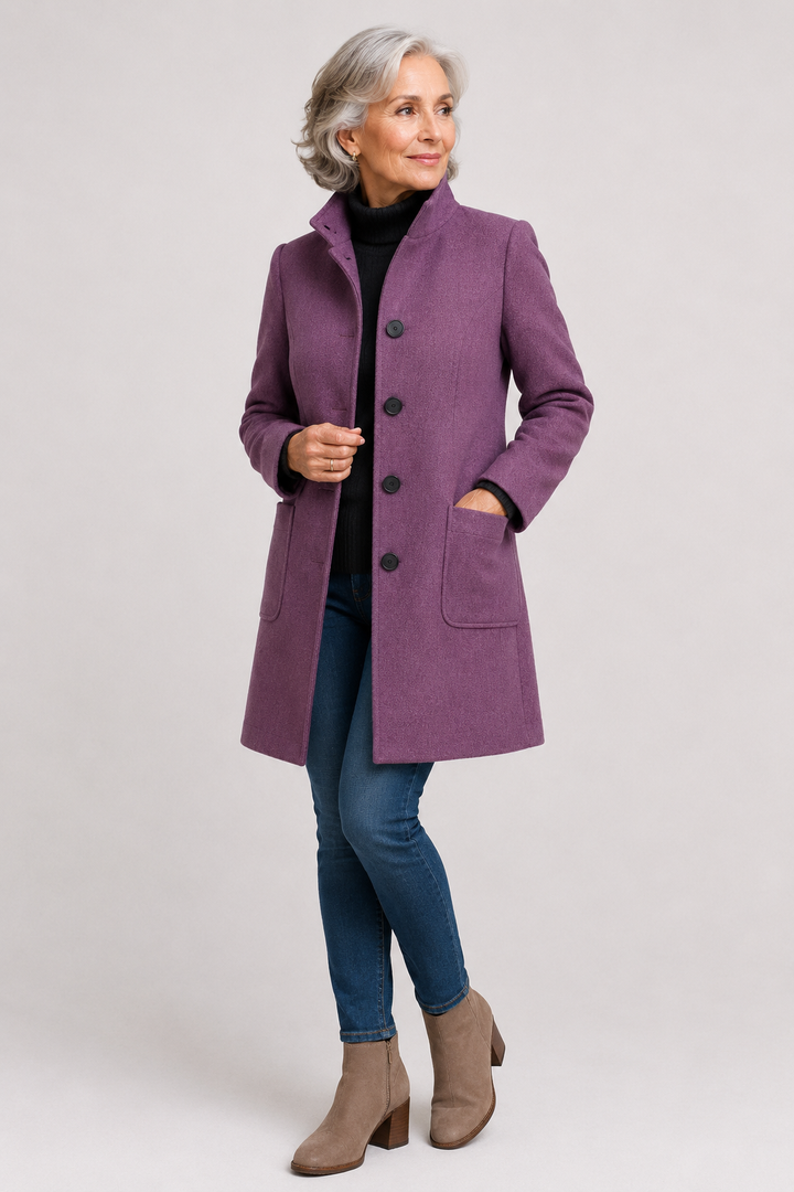 Manteau Émeline violet élégant pour femme