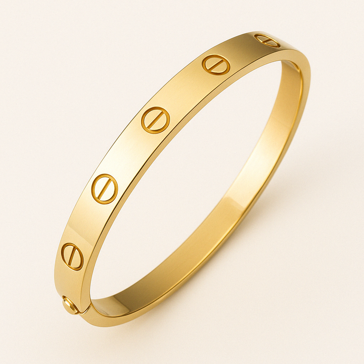 Bracelet jonc doré poli à vis