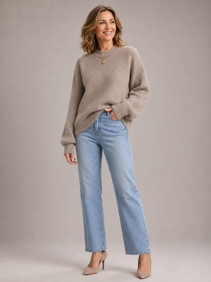 Mae | Pull à Col Rond et Manches Bouffantes