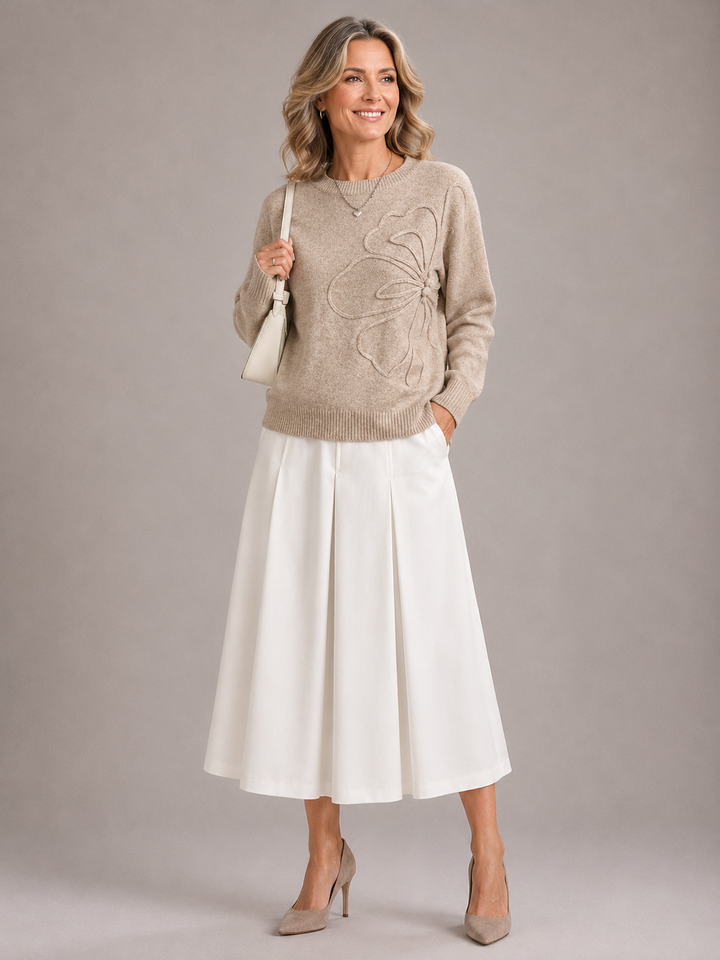 Alma | Pull à Fleurs Tricoté
