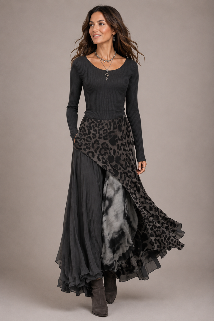 NKEM | Robe longue imprimée léopard