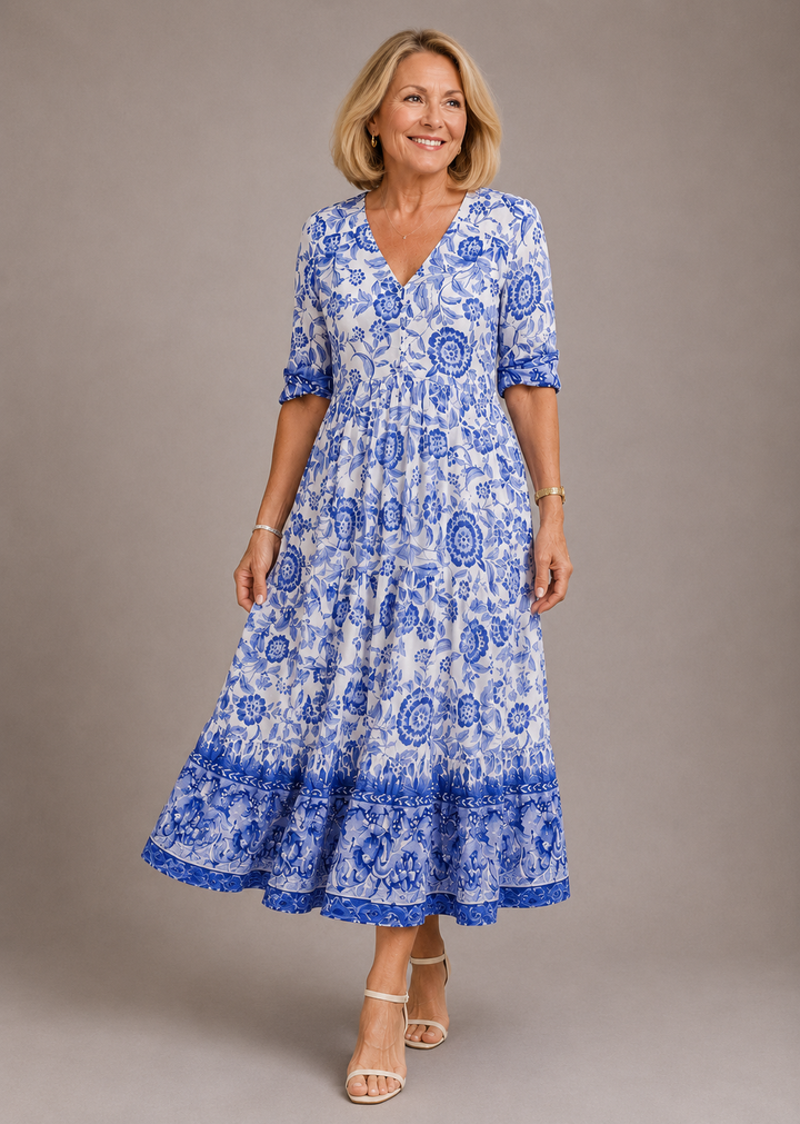 Cosima | Robe Florale V-coupée élégante