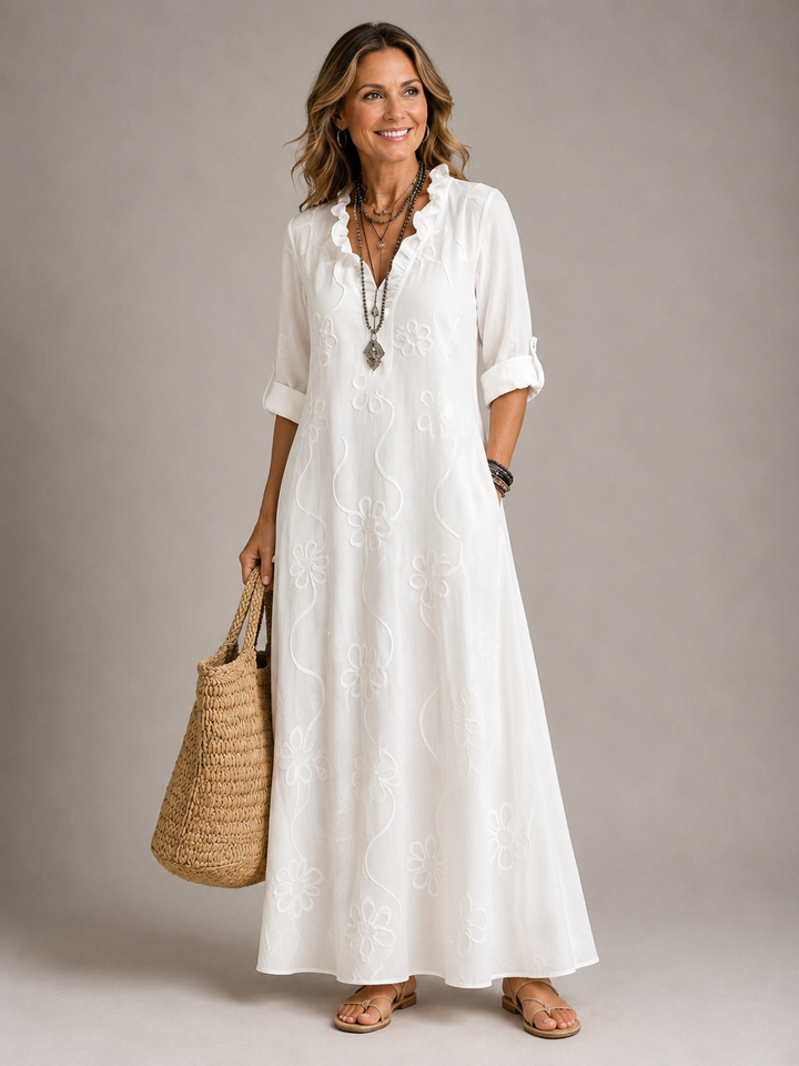 Savina | Robe maxi avec broderie