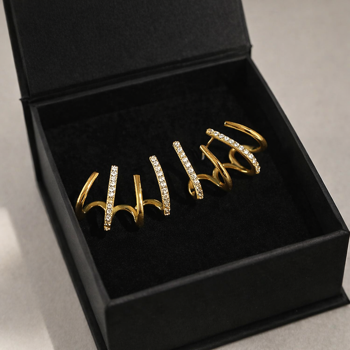 Yasmin | Boucles d’oreilles style griffe avec zircons