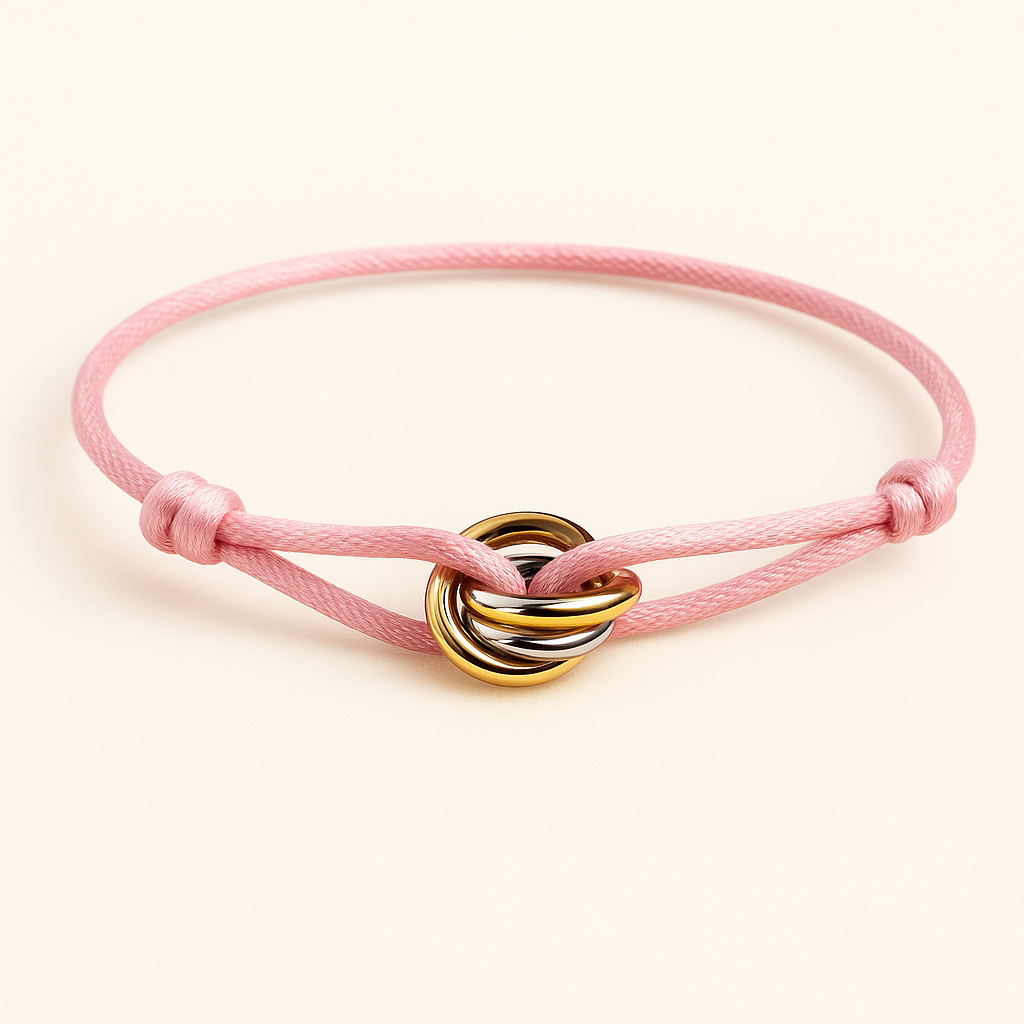 Bracelet cordon noir Trinity